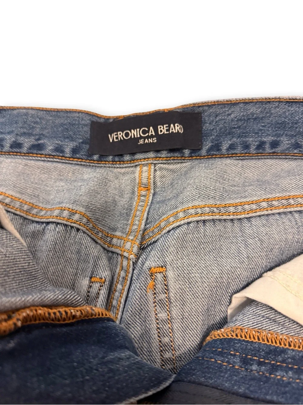Veronica Beard Mid-Rise Wide-Leg Jeans in Blue Denim - Picture 5 of 5